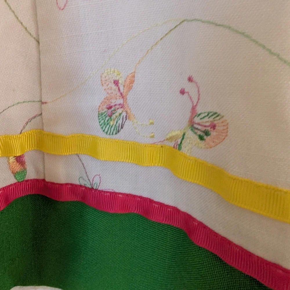 Bonnie Jean White Embroidered Butterfly Sleeveless Spring Dress. Size 5